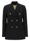 Golden Goose Double Breasted Blazer In Light Dry Wool Gabardine Clothing In Black