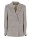 Golden Goose Diva Herringbone Virgin Wool Blazer In Gray
