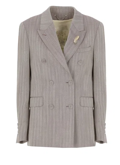 Golden Goose Diva Blazer In Gray
