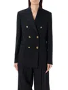 Golden Goose Double-breasted Shoulder Pads Blazer In Black