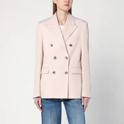 Golden Goose Diva Double-breasted Light Wool Gabardine Blazer In Pink