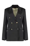 Golden Goose Diva Double-breasted Wool Blazer In Blue