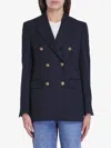 Golden Goose Double-breasted Shoulder Pads Blazer In Blue