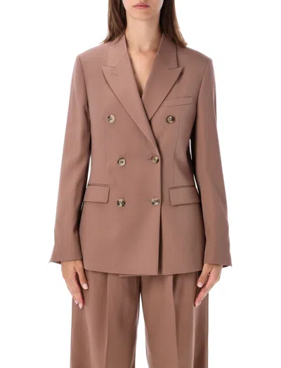 Golden Goose Diva Double-breasted Virgin Wool Blazer In Pink