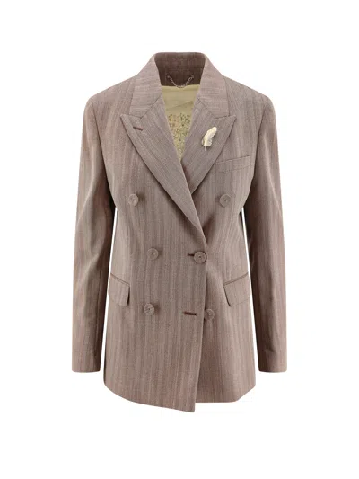 GOLDEN GOOSE DIVA HERRINGBONE VIRGIN WOOL BLAZER