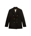 Golden Goose Double Breasted Blazer In Light Dry Wool Gabardine Clothing In Black
