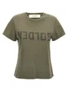 Golden Goose Deluxe Brand Army Green Cotton Doris T Shirt In Gray