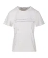 Golden Goose Women's Aged White Cotton T-shirt With Print And Embroidery In White