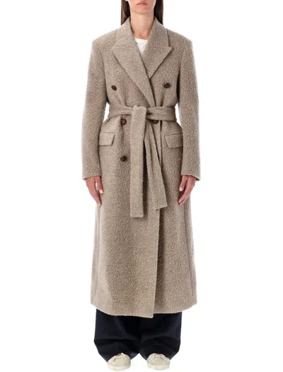 Golden Goose Double Breast Coat In Neutral