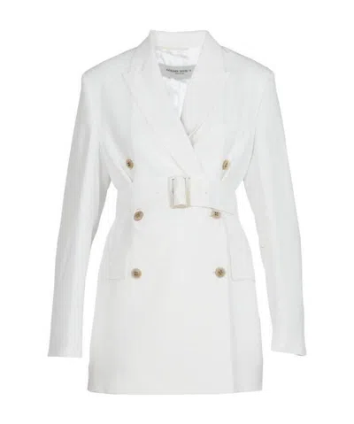 Golden Goose Double-breasted Belted Blazer In White