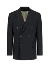 Golden Goose Double Breasted Blazer Wool Gabardine In Black
