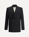 Golden Goose Double Breasted Blazer Wool Gabardine In Blue