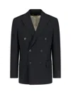 Golden Goose Double Breasted Blazer Wool Gabardine In Black