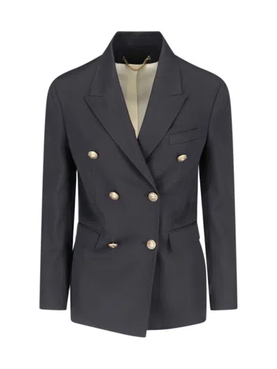 Golden Goose Women Wool Double-breasted Blazer Jacket In Black
