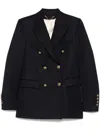 Golden Goose Navy Blue Double-breasted Jacket With Flap Pockets In Blue
