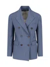 Golden Goose Journey Double Breast Wool Blazer In Gray