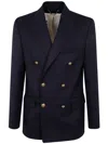 Golden Goose Golden Ms Double Breasted Blazer Compact Gabardin In Blue