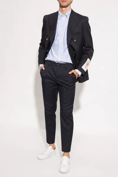 Golden Goose Double-breasted Blazer In Navy Blue