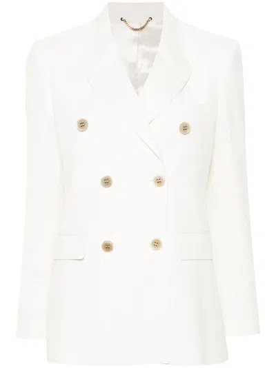 Golden Goose Double-breasted Blazer In Wool Blend In White