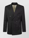 Golden Goose Double Breasted Blazer Wool Gabardine In Black