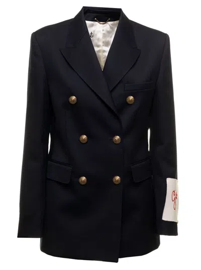 Golden Goose Double-breasted Blue Wool Blazer