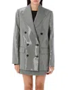 Golden Goose Journey Sequined Houndstooth Boyfriend Jacket In Black