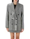 Golden Goose Journey Sequined Houndstooth Boyfriend Jacket In Black