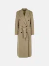 Golden Goose Double-breasted Coat In Beige Wool Blend Women In Brown