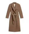 Golden Goose Journey Ws Double Breasted Coat With Detachable Belt Casentino Wool In Brown