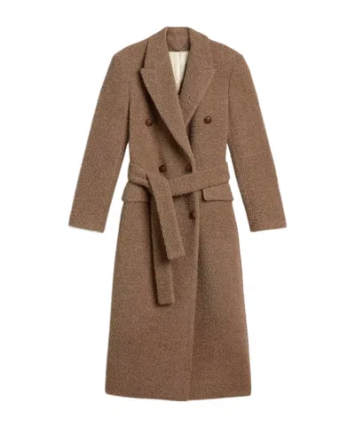 Golden Goose Double-breasted Coat In Brown