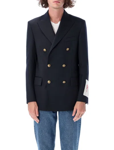 Golden Goose Double-breasted Dave Blazer In Navy