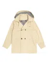 Golden Goose Double-breasted Hooded Coat In Neutral