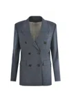 Golden Goose Journey Double-breasted Jacket Peak Lapels In Carta Da Zucchero