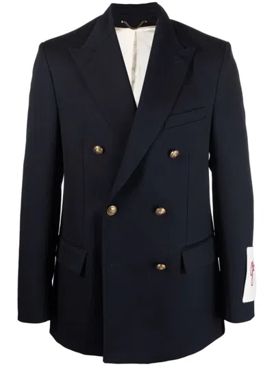 Golden Goose Double-breasted Navy Jacket In Blue