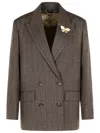 Golden Goose Tailored Blazer With Tunnel Design And Pinstripe Pattern In Gray