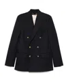 Golden Goose Double Breasted Gabardine Blazer In Black