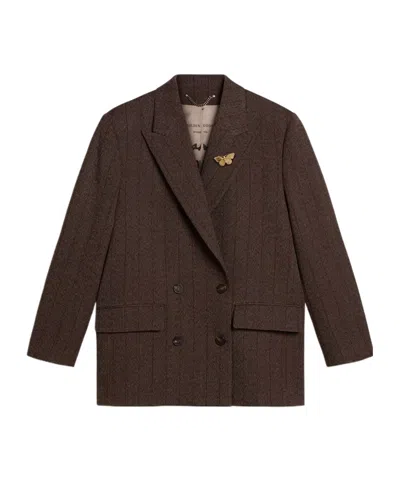 Golden Goose Double-breasted Suit Jacket In Brown