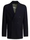 Golden Goose Men Double-breasted Wool Blazer In Blue