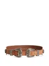 Golden Goose Double-buckle Leather Belt In Brown