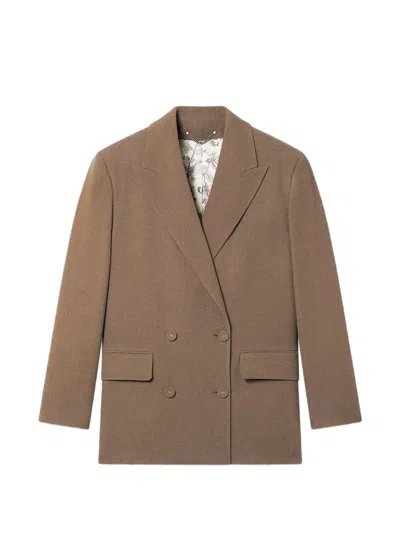 Golden Goose Tailored Blazer Back Vent Buttoned Cuffs In Neutral