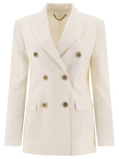 Golden Goose Double-breasted Wool-blend Blazer In White