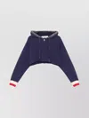 Golden Goose Drawstring Hood Short Cotton Sweatshirt In Blue