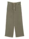 Golden Goose Drawstring Wide-leg Jeans In Green