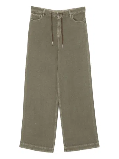 Golden Goose Drawstring Wide-leg Jeans In Green