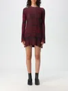 Golden Goose Deluxe Brand Women Knitted Multicolor Mini Dress With Stars Detail In Bunt
