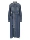 Golden Goose Shirt Dress In Denim In Blue