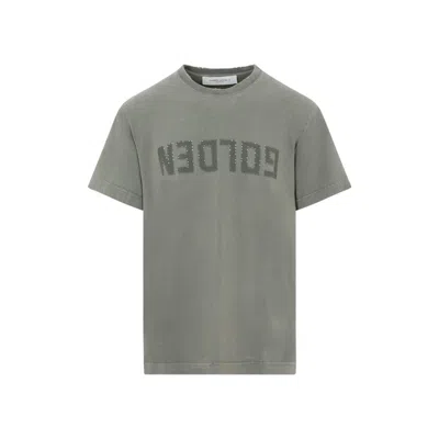 Golden Goose Dusty Olive Cotton Golden Regular T-shirt In Green