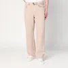 Golden Goose Cotton Pants With Belt Loops And Contrast Stitching In Pink