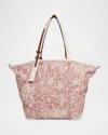 Golden Goose East-west Toile De Jouy Printed Canvas Tote Bag In Cotto/ecru