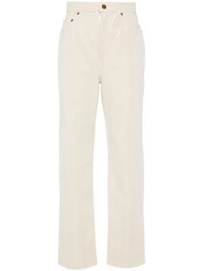 GOLDEN GOOSE GOLDEN GOOSE ECRU DENIM WITH STAR STUDS